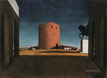  tower Oil Painting - The Red Tower Giorgio de Chirico Metaphysical surrealism